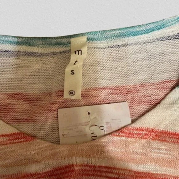Multi Colored Stripped Round Neck Top with front twist  4077  NWT Boutique - Picture 8 of 11